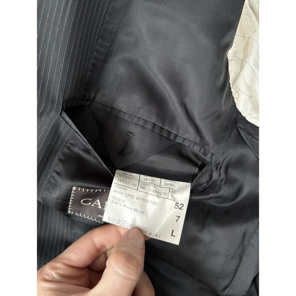 Canali Mens Black Stripes Wool Blazer Jacket Size‎ 42L EU 52L 2 Button - Picture 8 of 9